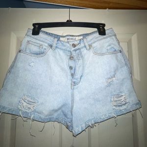 Brandy Melville high wasted distressed shorts